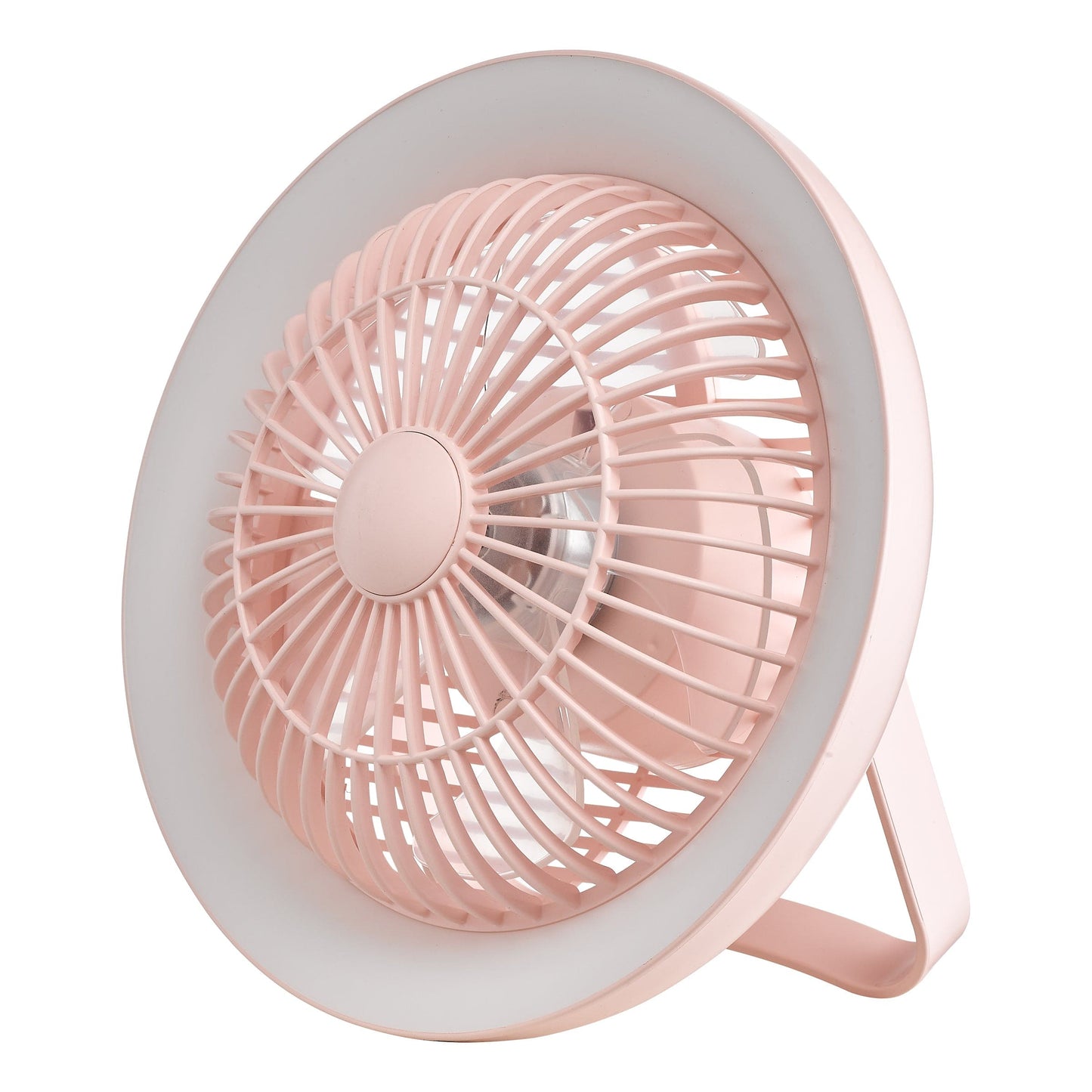 dar lighting Turbo Desk Fan With Lamp Pink LED TUR4103