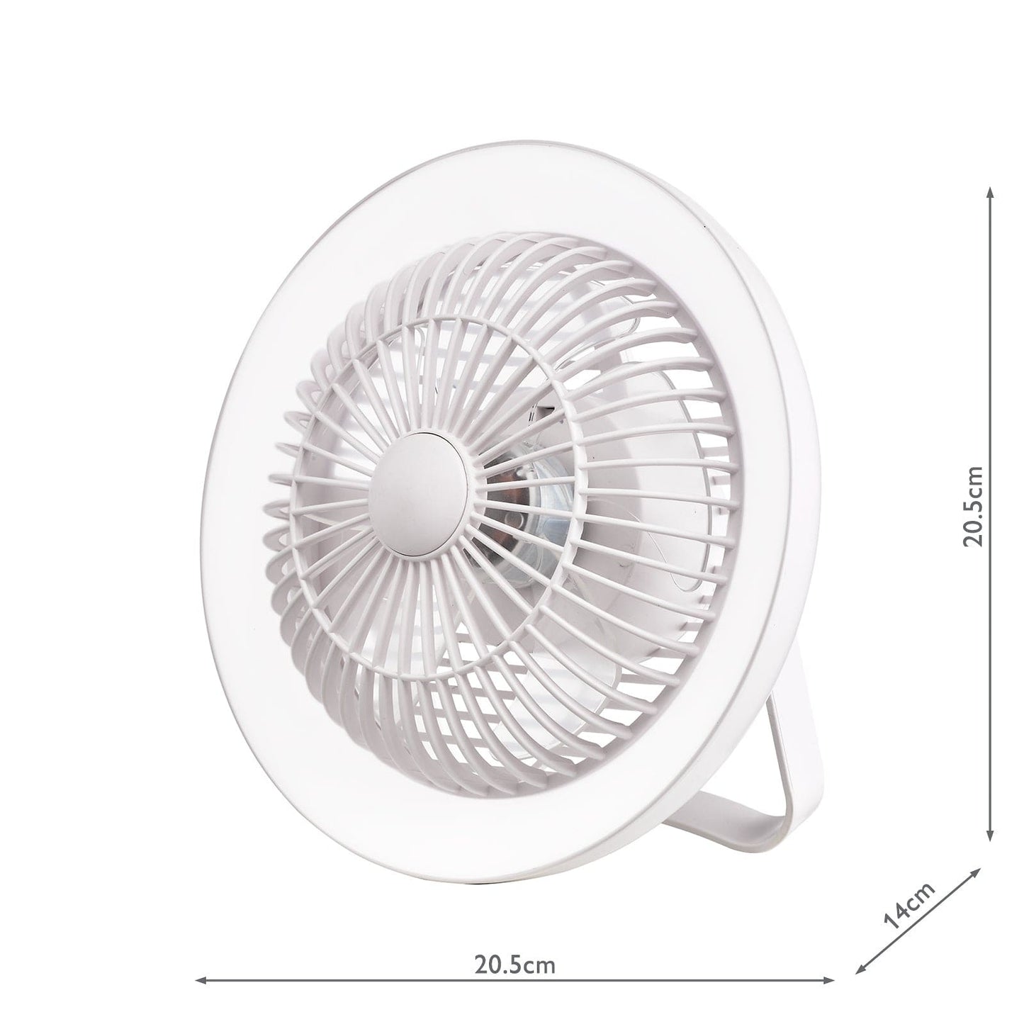 dar lighting Turbo Desk Fan With Lamp White LED TUR412