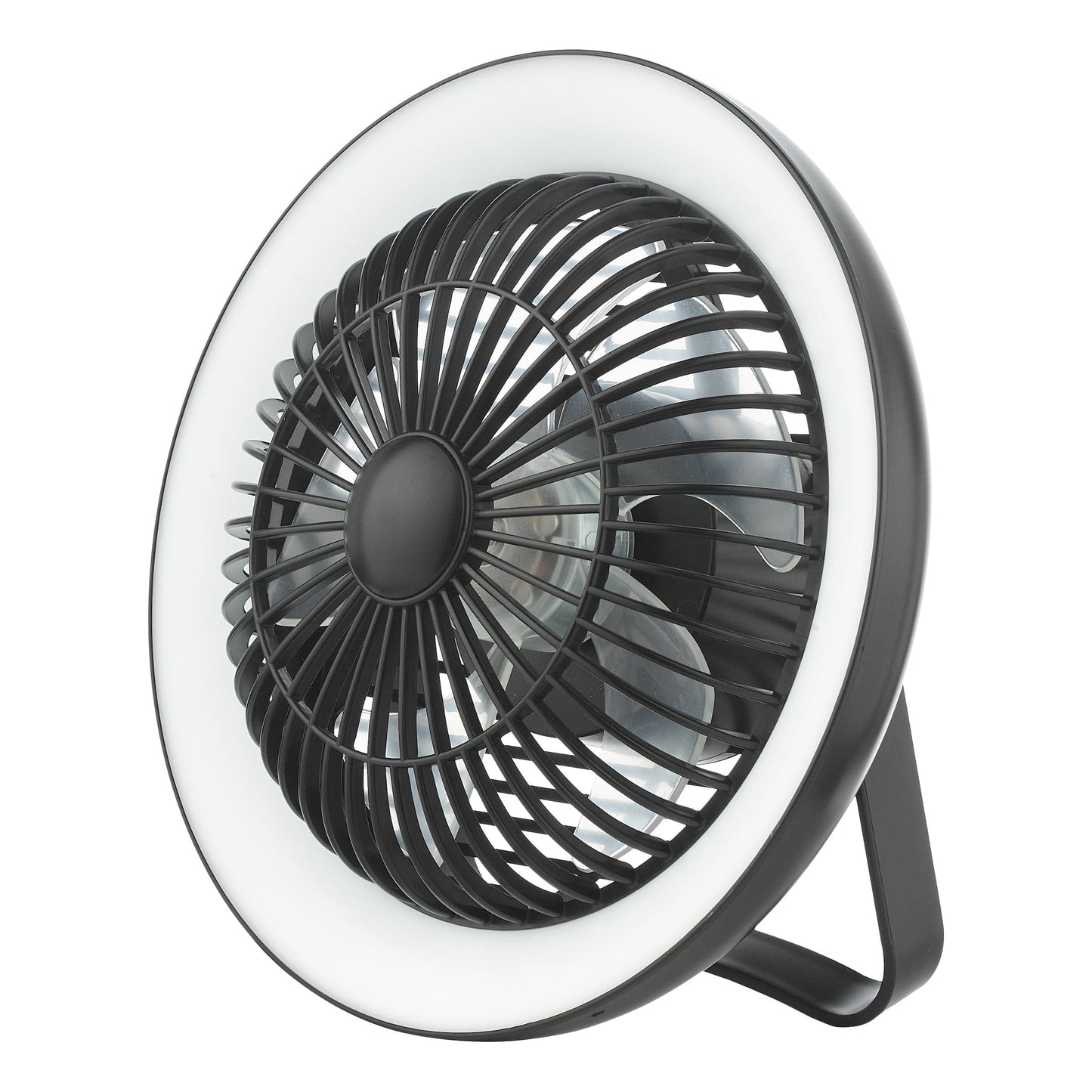 dar lighting Turbo Desk Fan With Lamp White LED TUR412