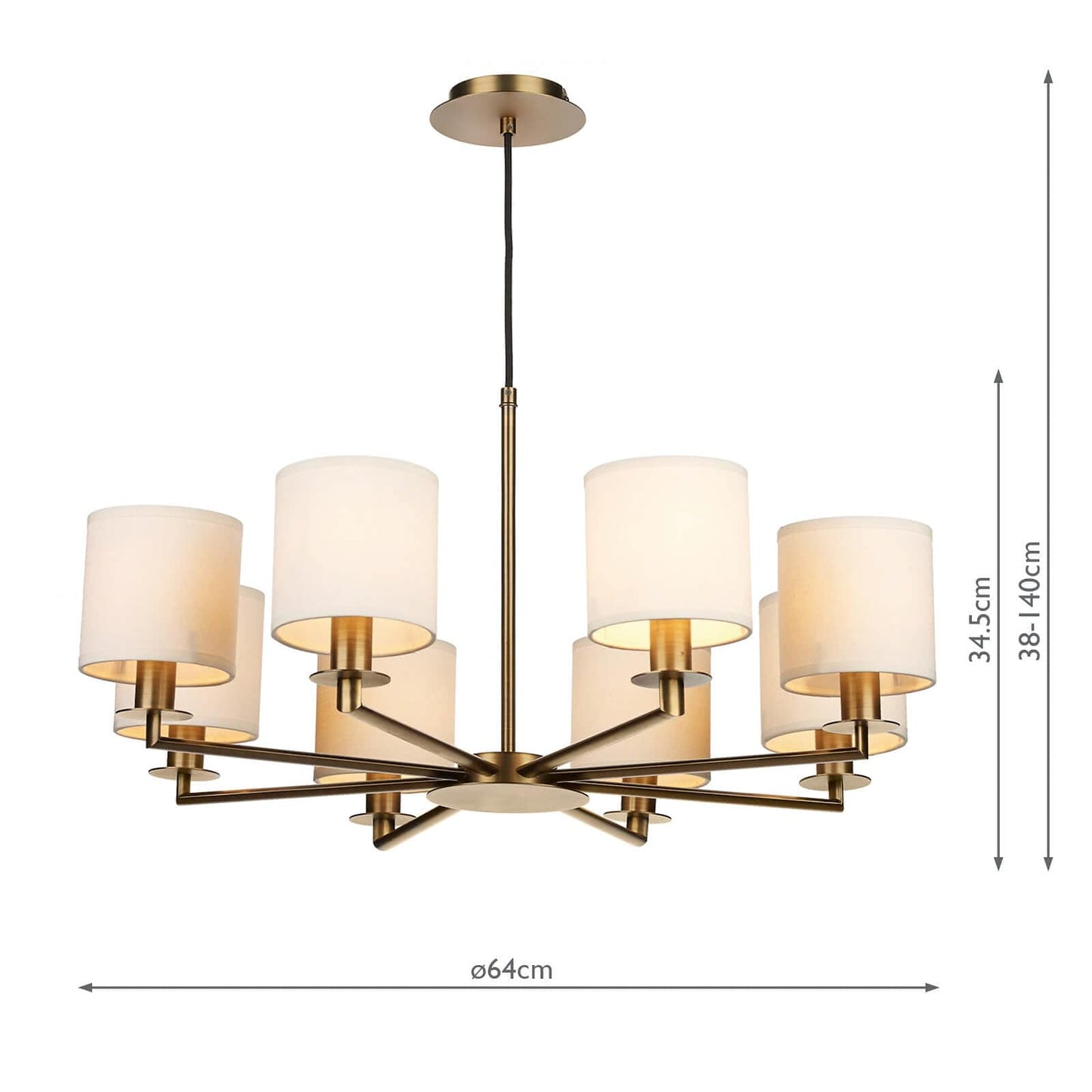 dar lighting Tyler 8lt Pendant Bronze Fitting Only TYL0863