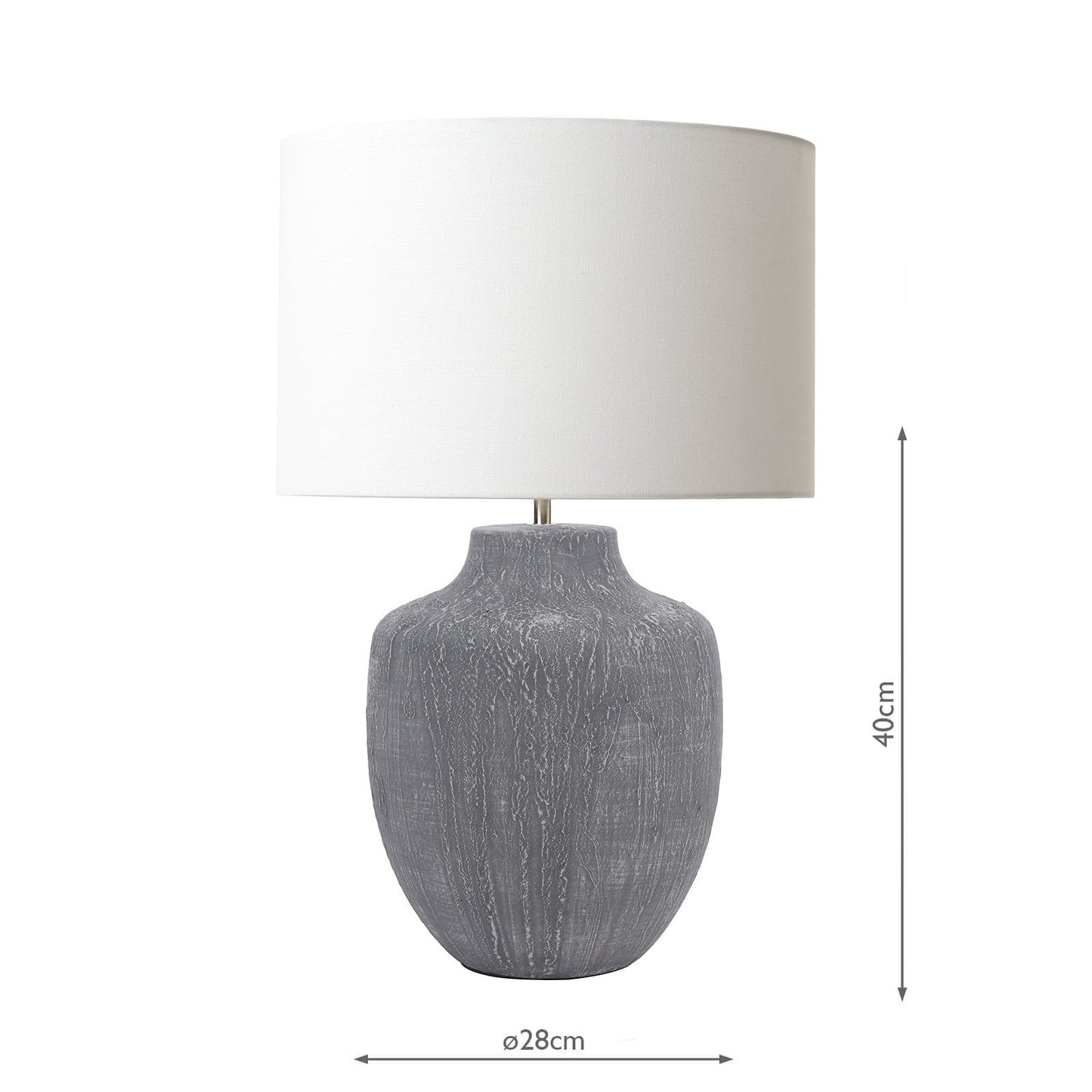 dar lighting Udine Table Lamp Textured Grey Base Only UDI4239