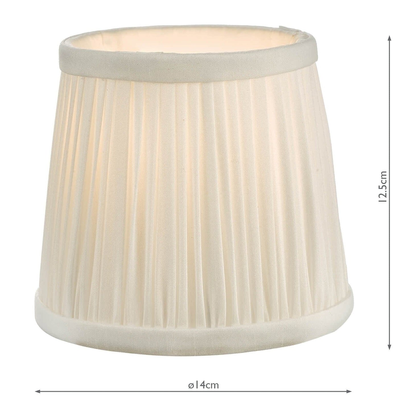 dar lighting Ulyana Ivory Faux Silk Pleated Shade 14cm ULY0515