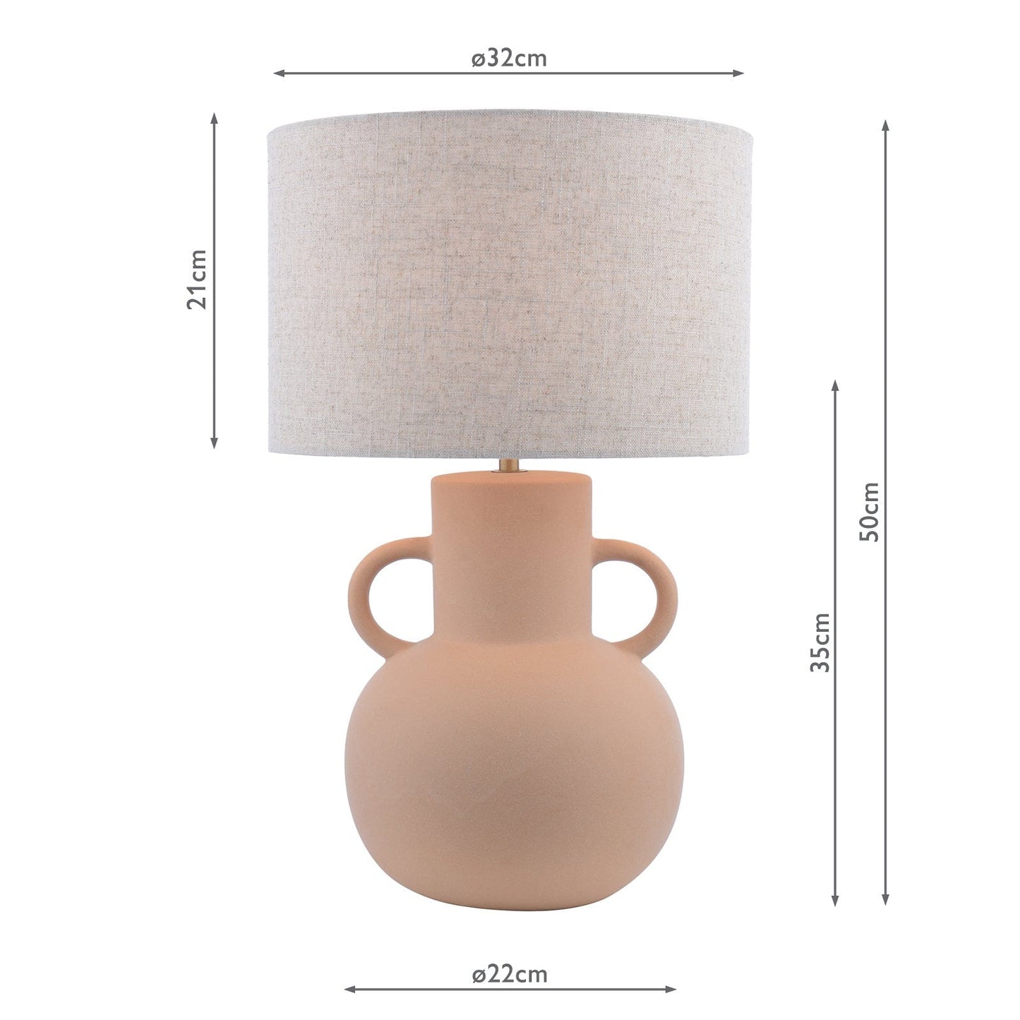 dar lighting Urn Ceramic Table Lamp Terracotta With Shade URN4211