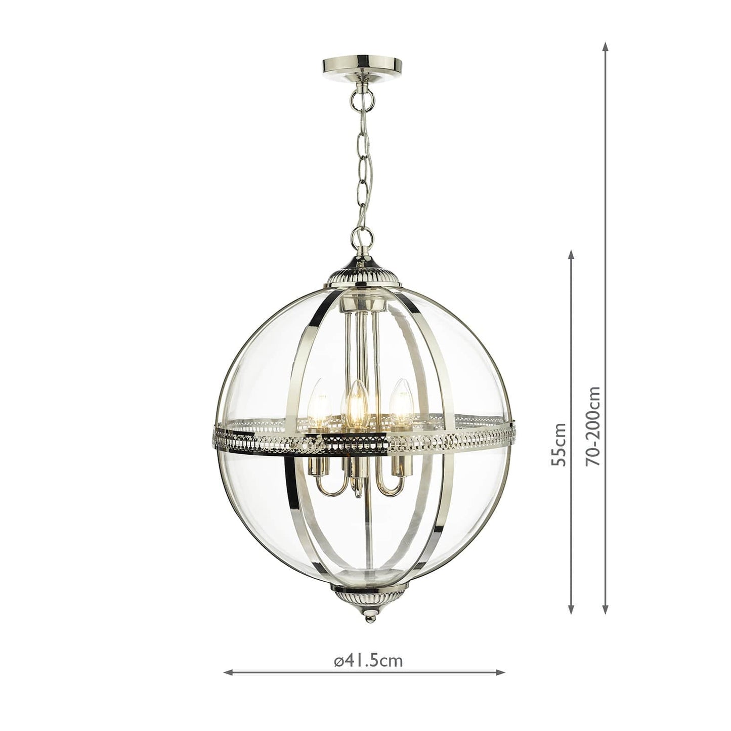 dar lighting Vanessa 5 Light Pendant Polished Nickel And Clear VAN0538