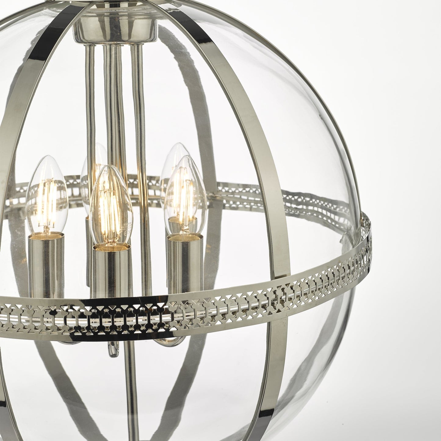dar lighting Vanessa 5 Light Pendant Polished Nickel And Clear VAN0538
