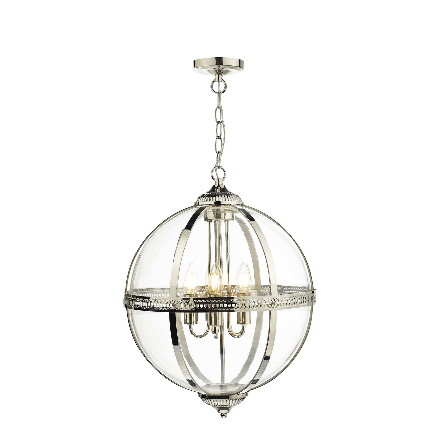 dar lighting Vanessa 5 Light Pendant Polished Nickel And Clear VAN0538