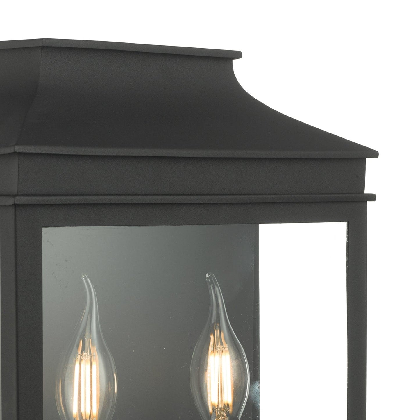 dar lighting Vapour 2 Light Coach Lantern Outdoor Wall Light Matt Black IP44 VAP5022