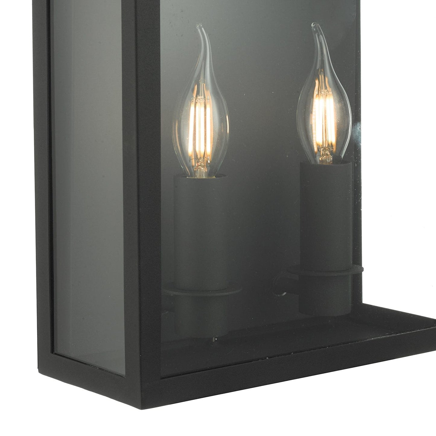 dar lighting Vapour 2 Light Coach Lantern Outdoor Wall Light Matt Black IP44 VAP5022