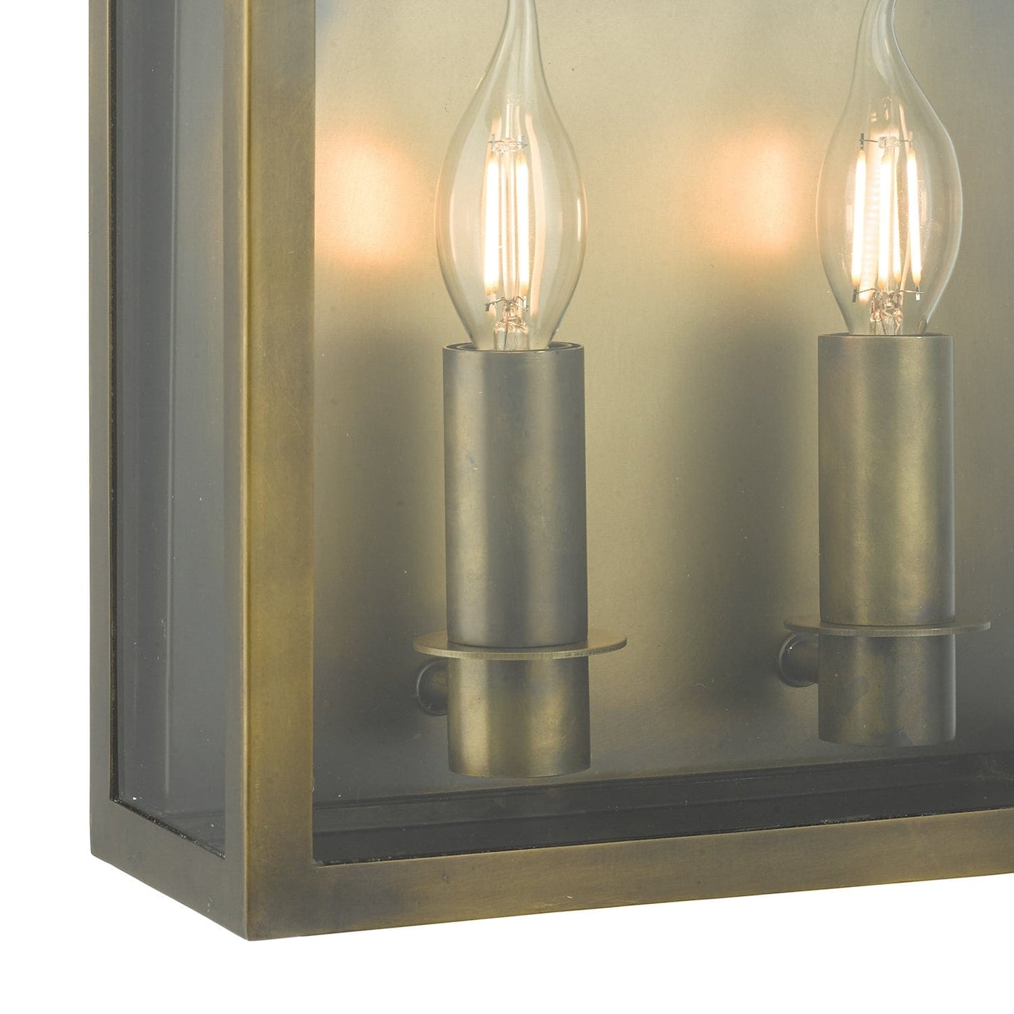 dar lighting Vapour 2 Light Coach Lantern Outdoor Wall Light Weathered Brass IP44 VAP5045