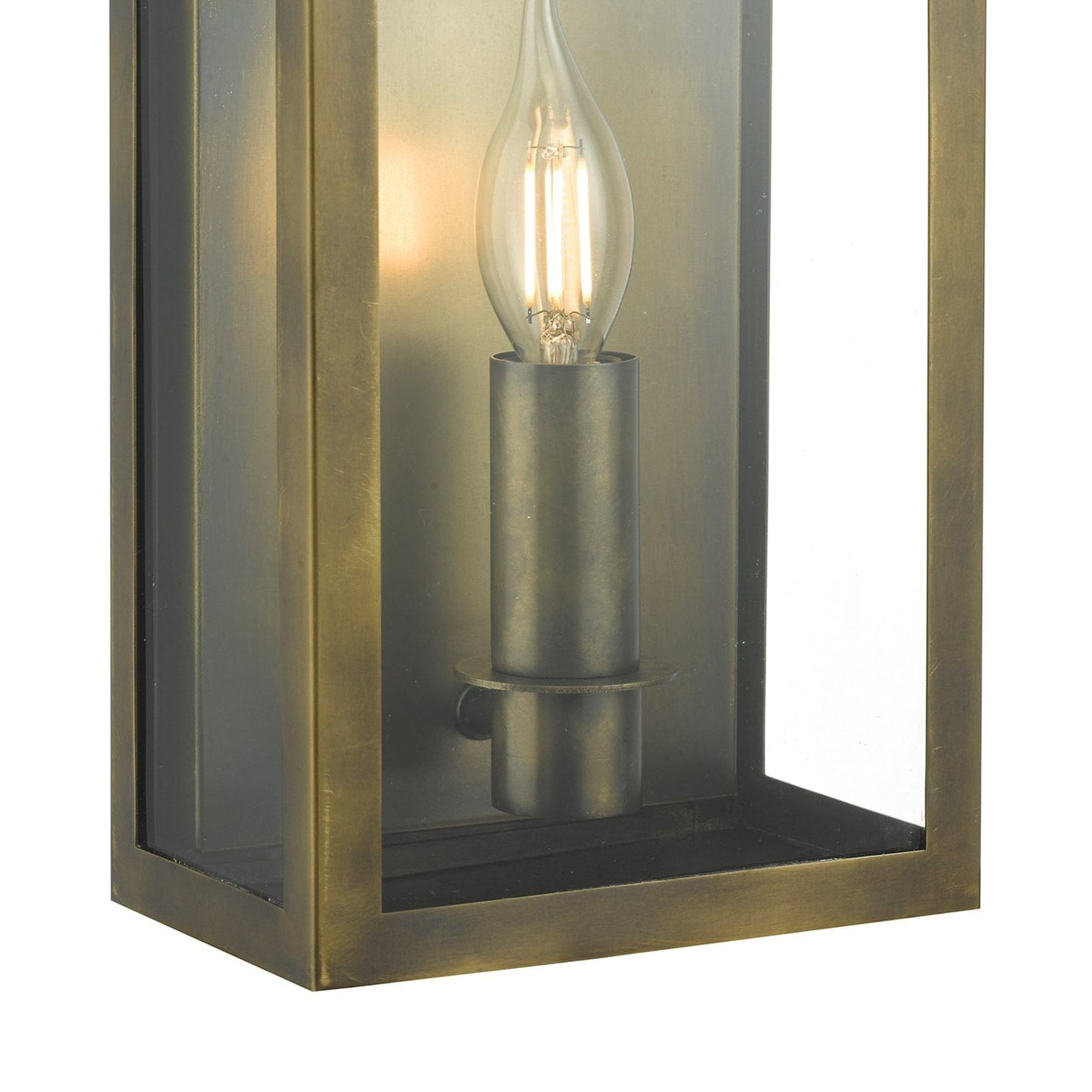 dar lighting Vapour Coach Lantern Outdoor Wall Light Weathered Brass IP44 VAP5245