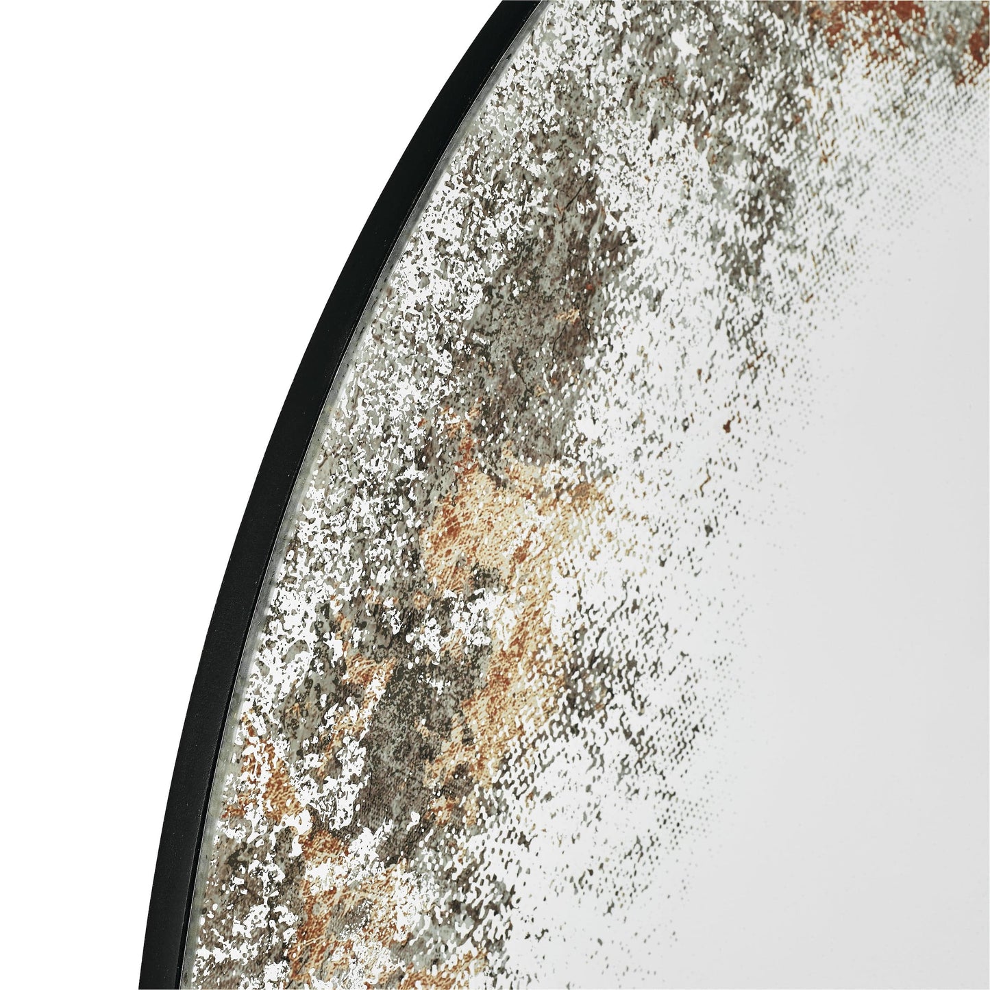 dar lighting Vixen Round Mirror With Foxed Detail 80cm 002VIX80