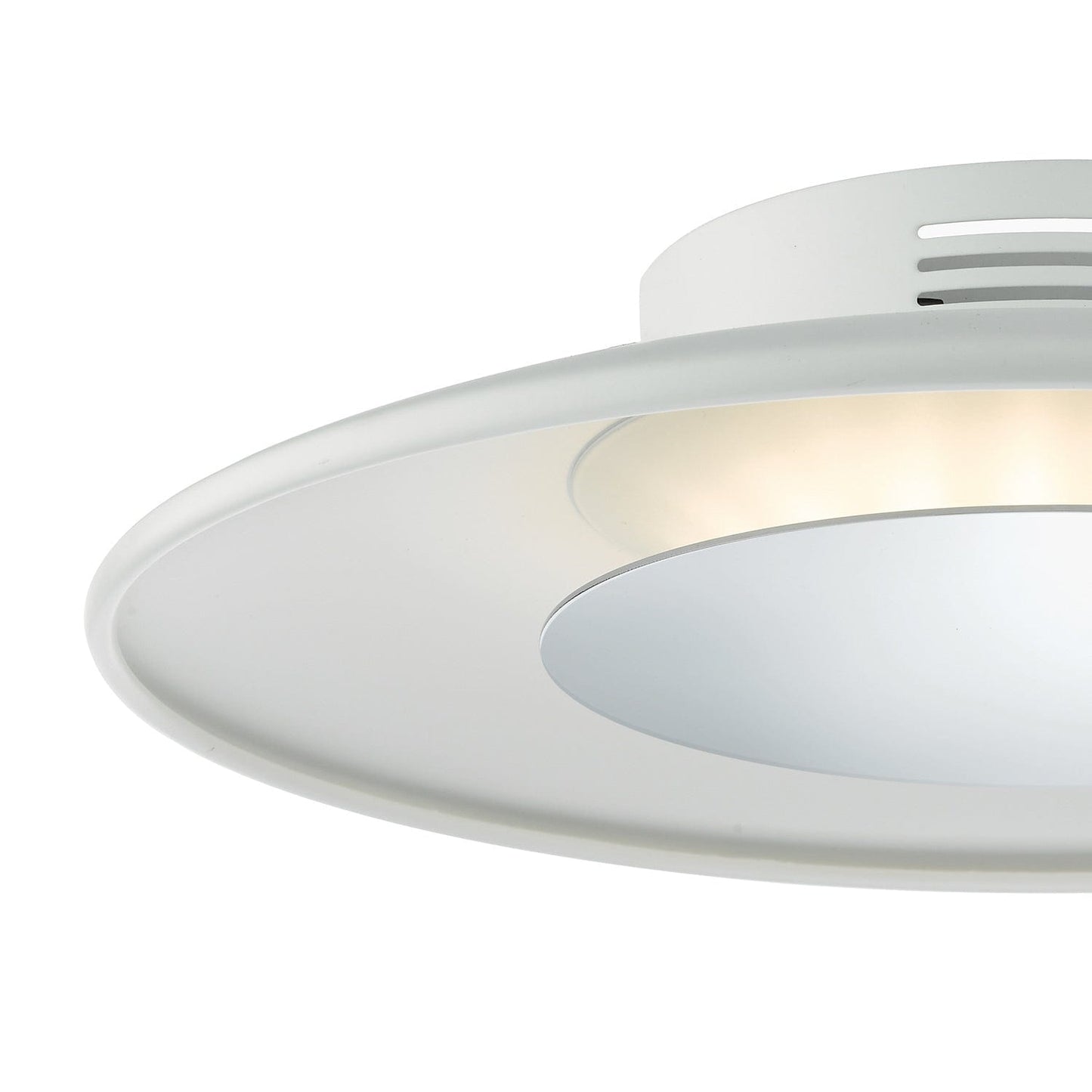 dar lighting Worcester Small Flush White & Polished Chrome LED WOR522