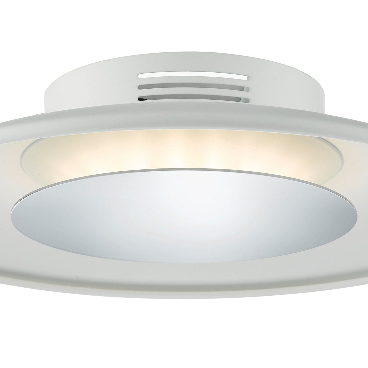 dar lighting Worcester Small Flush White & Polished Chrome LED WOR522