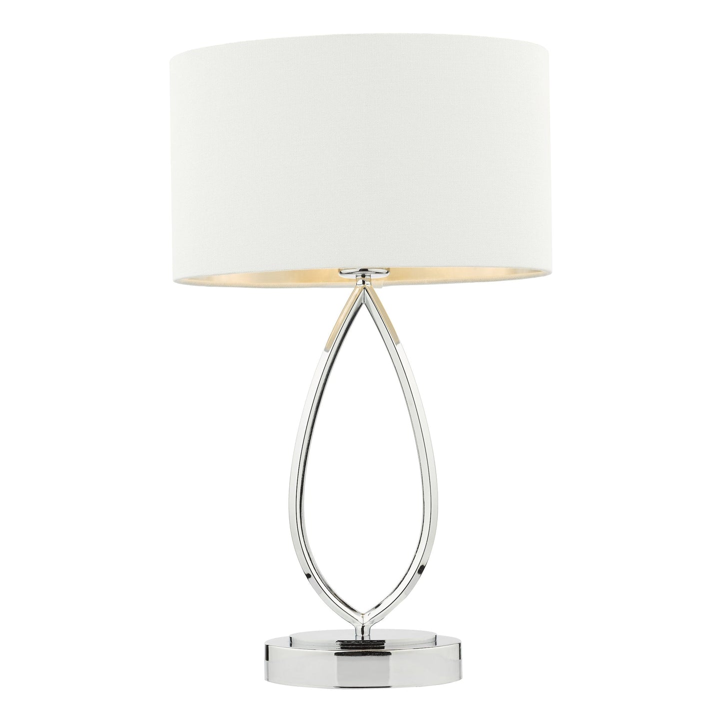 dar lighting Wyatt Touch Table Lamp Polished Chrome With Shade WYA4250