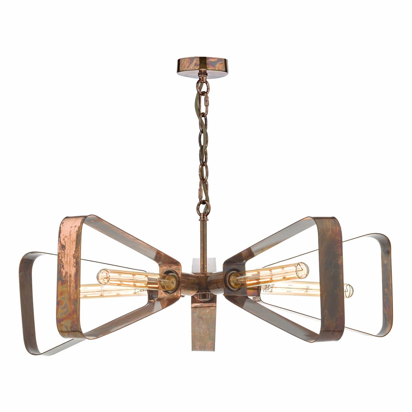 dar lighting Yavanna Industrial 5 Light Pendant Oiled Copper YAV0564