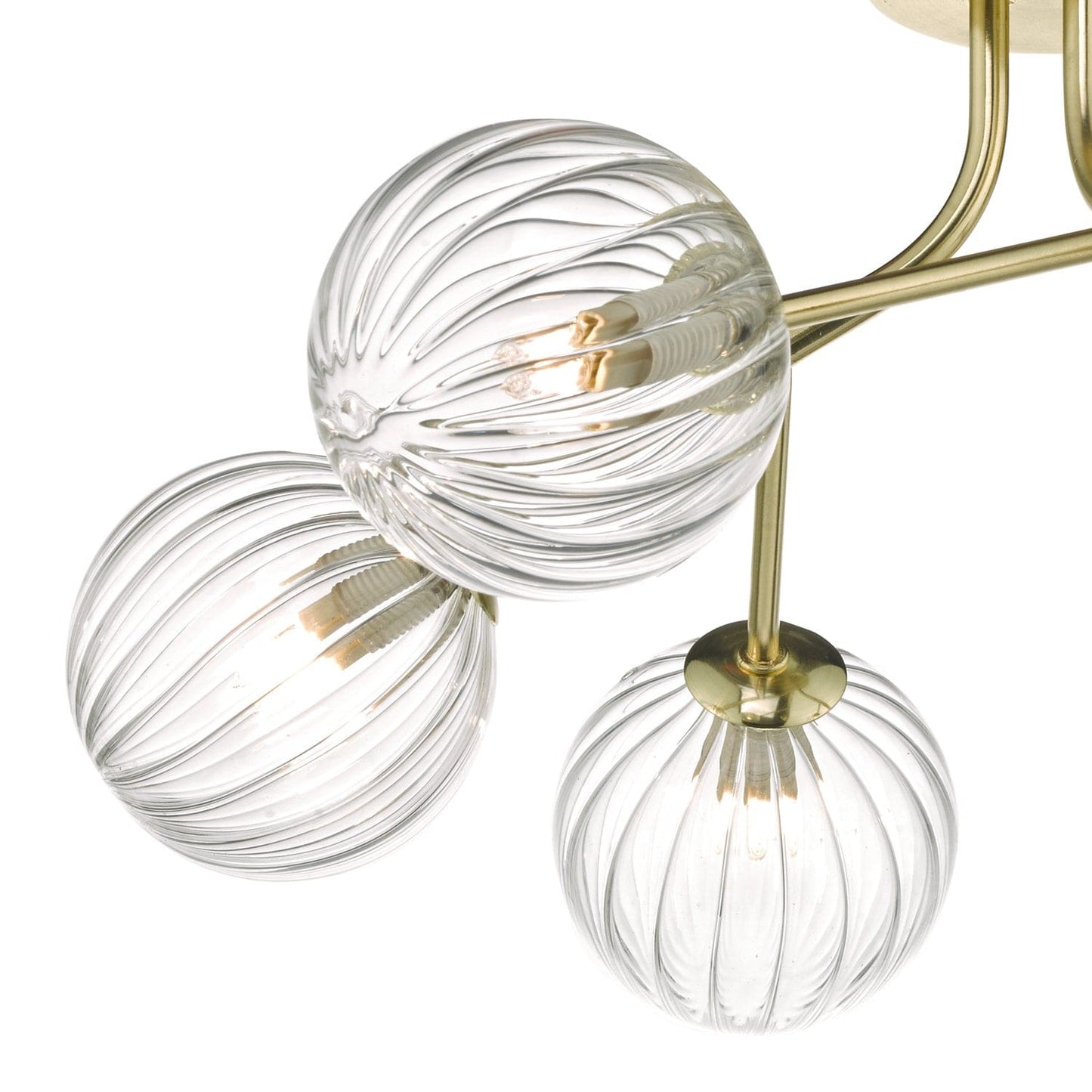 dar lighting Yiska 6lt Semi Flush Gold & Glass YIS6435
