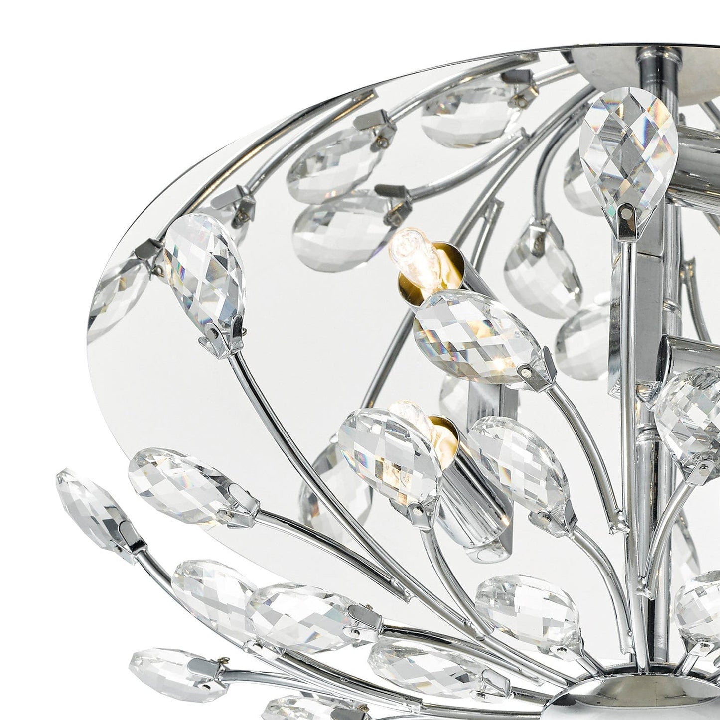 dar lighting Zafir 3 Light Flush Polished Chrome Crystal ZAF5350