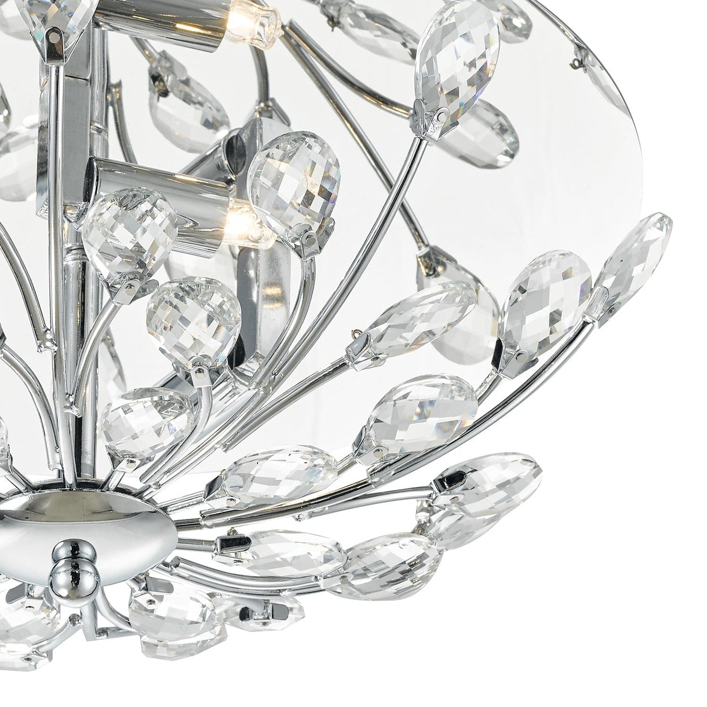 dar lighting Zafir 3 Light Flush Polished Chrome Crystal ZAF5350