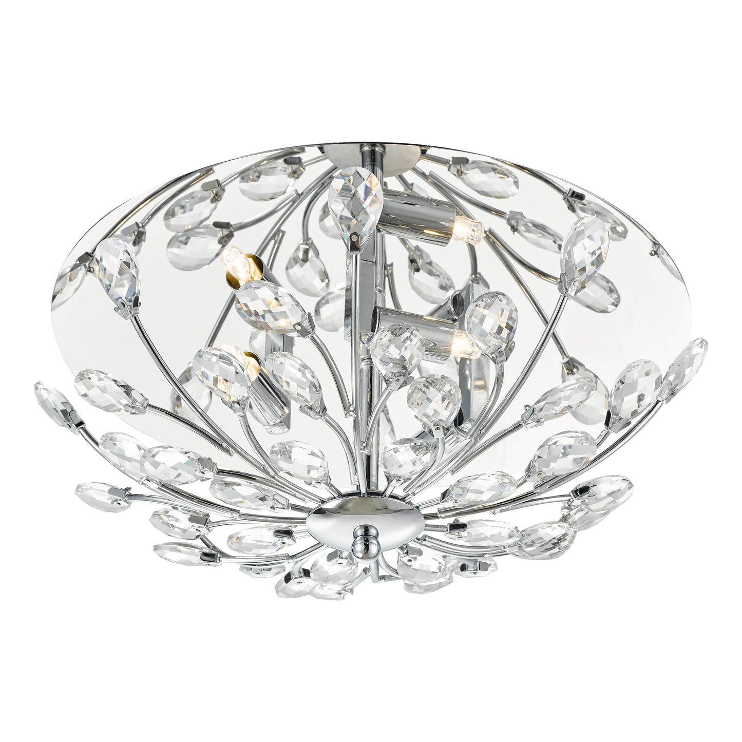 dar lighting Zafir 3 Light Flush Polished Chrome Crystal ZAF5350
