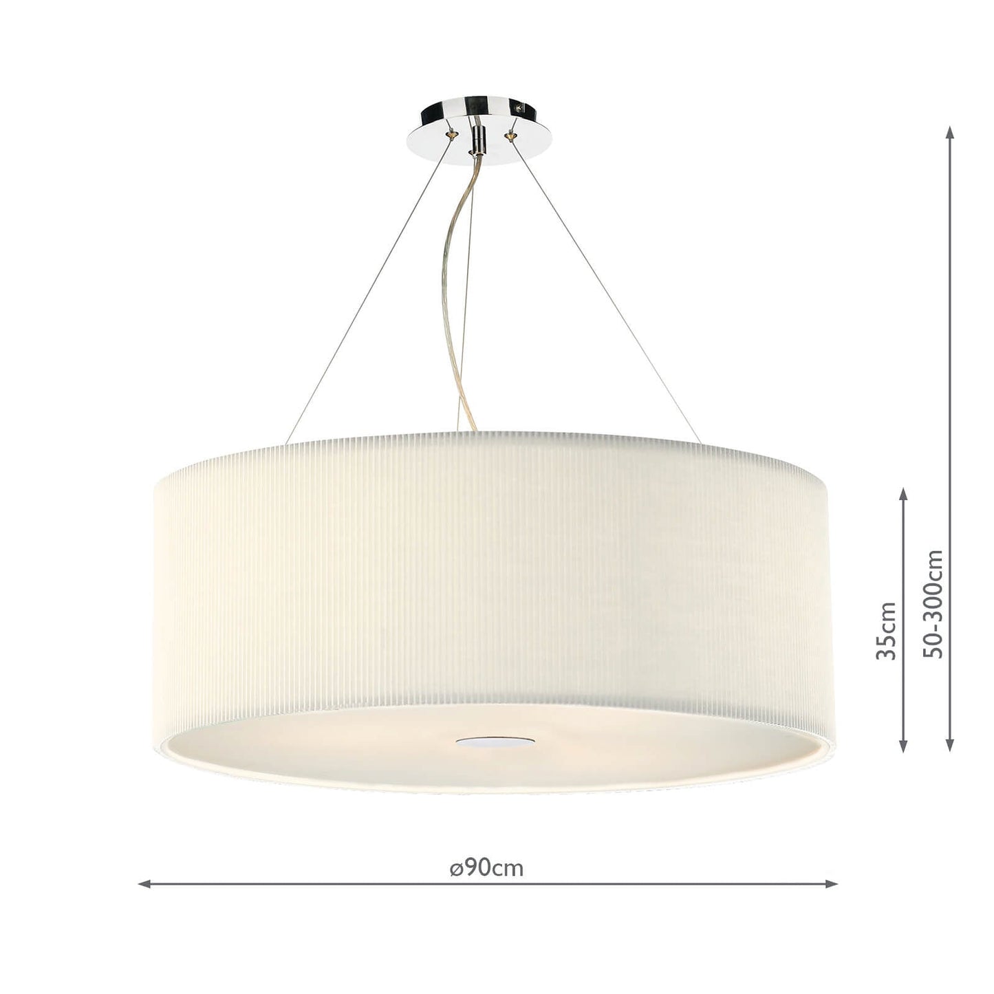 dar lighting Zaragoza 6 Light Pendant Cream 90cm ZAR0633
