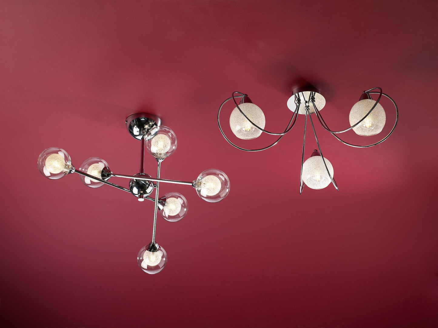 dar lighting Zeke 6 Light Semi Flush Polished Chrome ZEK0650