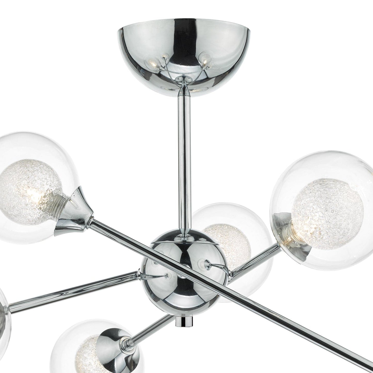 dar lighting Zeke 6 Light Semi Flush Polished Chrome ZEK0650