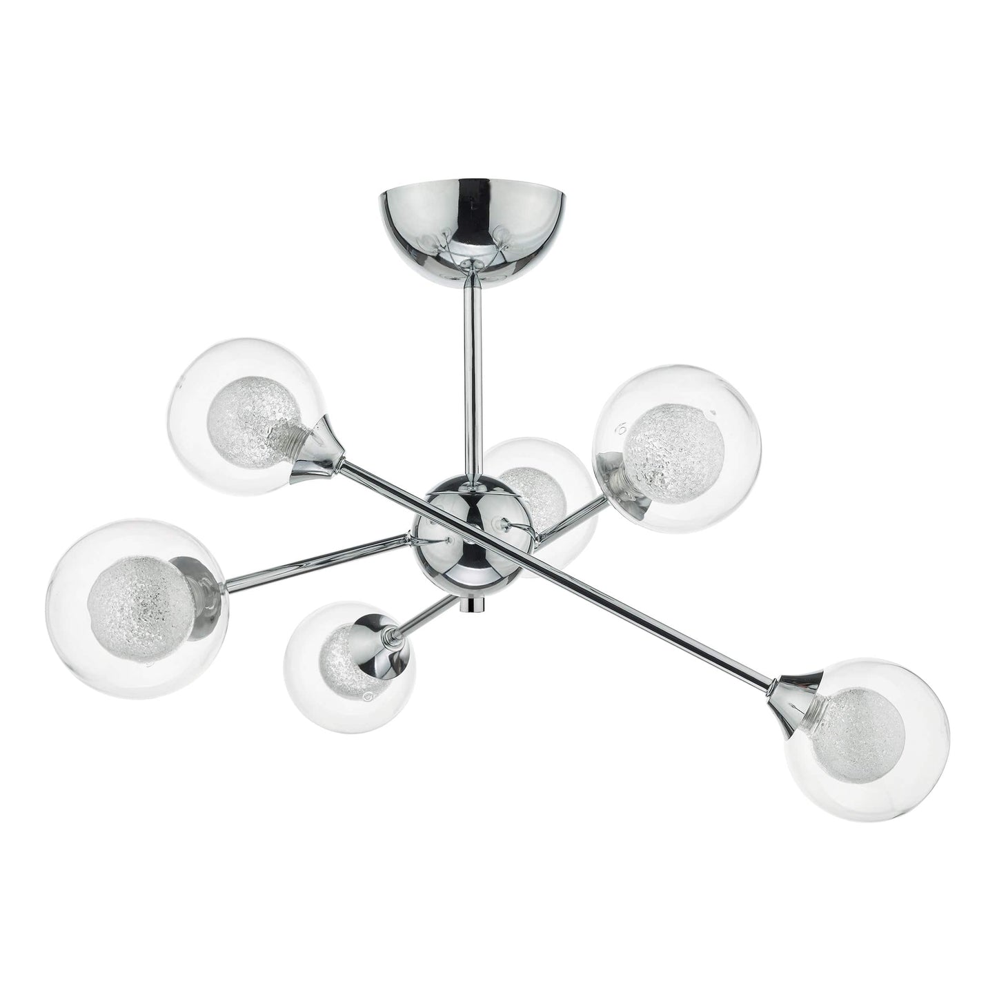 dar lighting Zeke 6 Light Semi Flush Polished Chrome ZEK0650