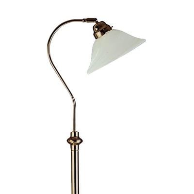 Searchlight Adjustable Floor Lamp - Antique Brass Metal & Scavo Glass 9122AB