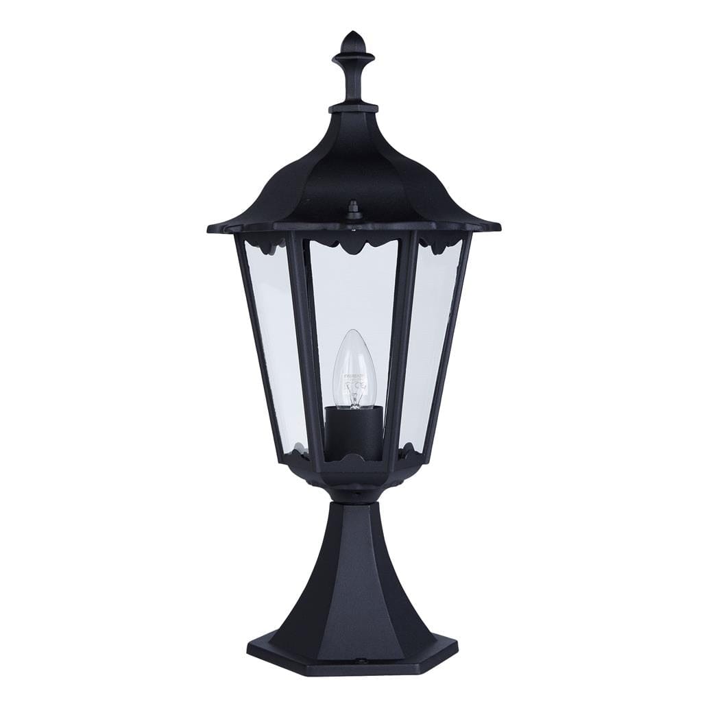 Searchlight Alex 55cm Outdoor Post - Silk Black Metal & Glass , IP44 82503BK