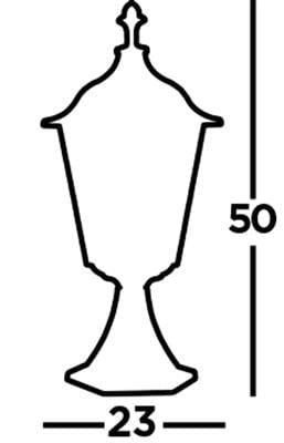 Searchlight Alex 55cm Outdoor Post - Silk Black Metal & Glass , IP44 82503BK