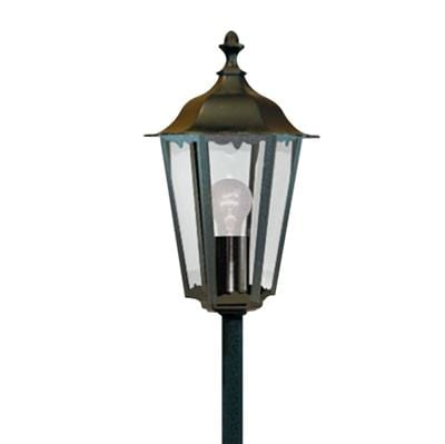 Searchlight Alex Outdoor Post - Black Metal & Glass 82504BK