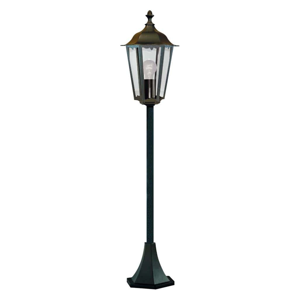 Searchlight Alex Outdoor Post - Black Metal & Glass 82504BK