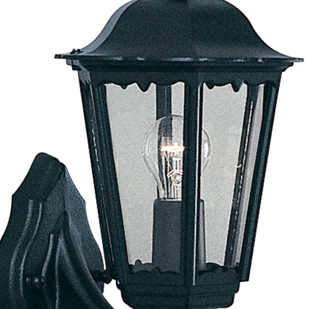 Searchlight Alex Outdoor Wall Light - Black Metal & Glass 82530BK