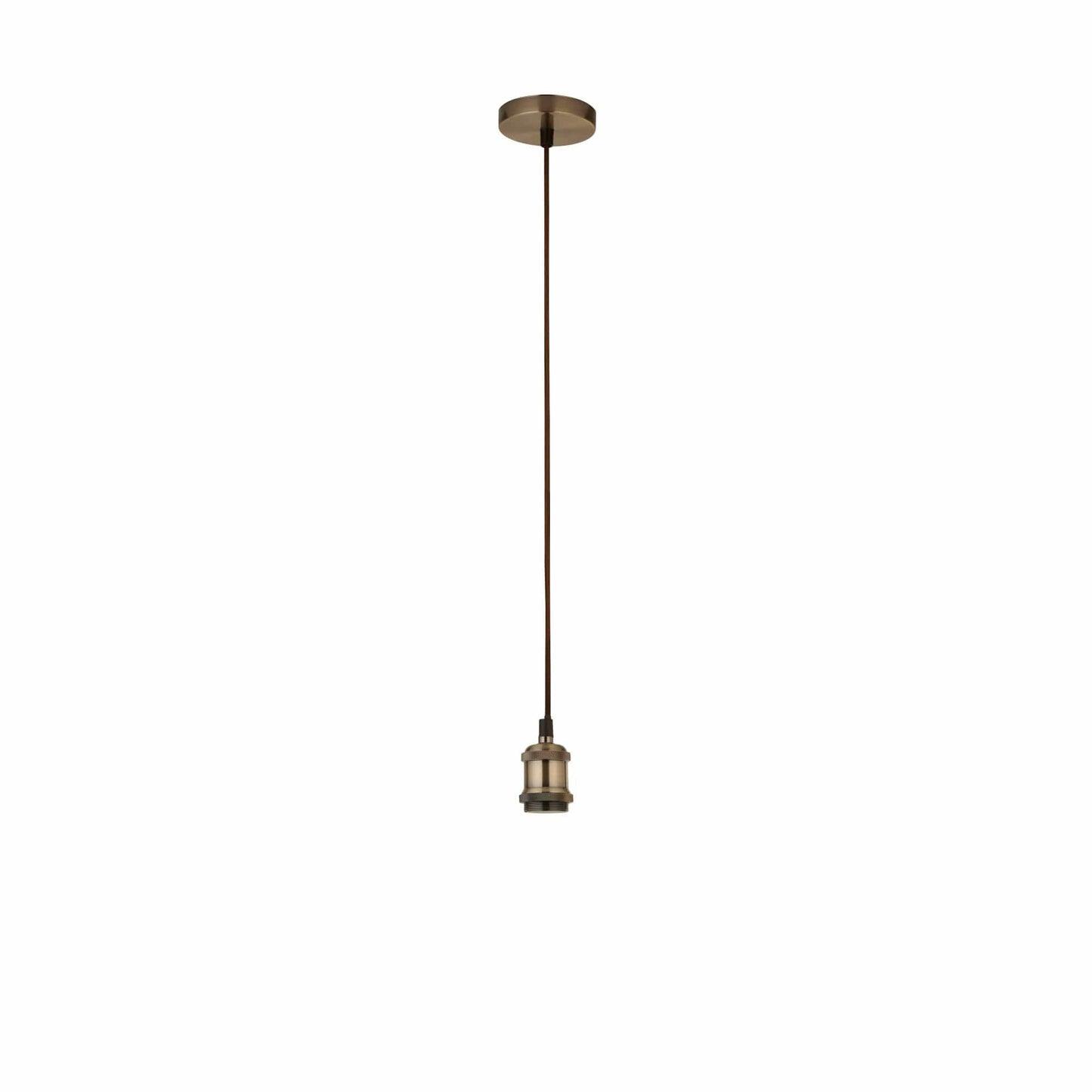 Searchlight Antique Brass 1Lt Cable Suspension - 1.5m Brown Cable 7461AB