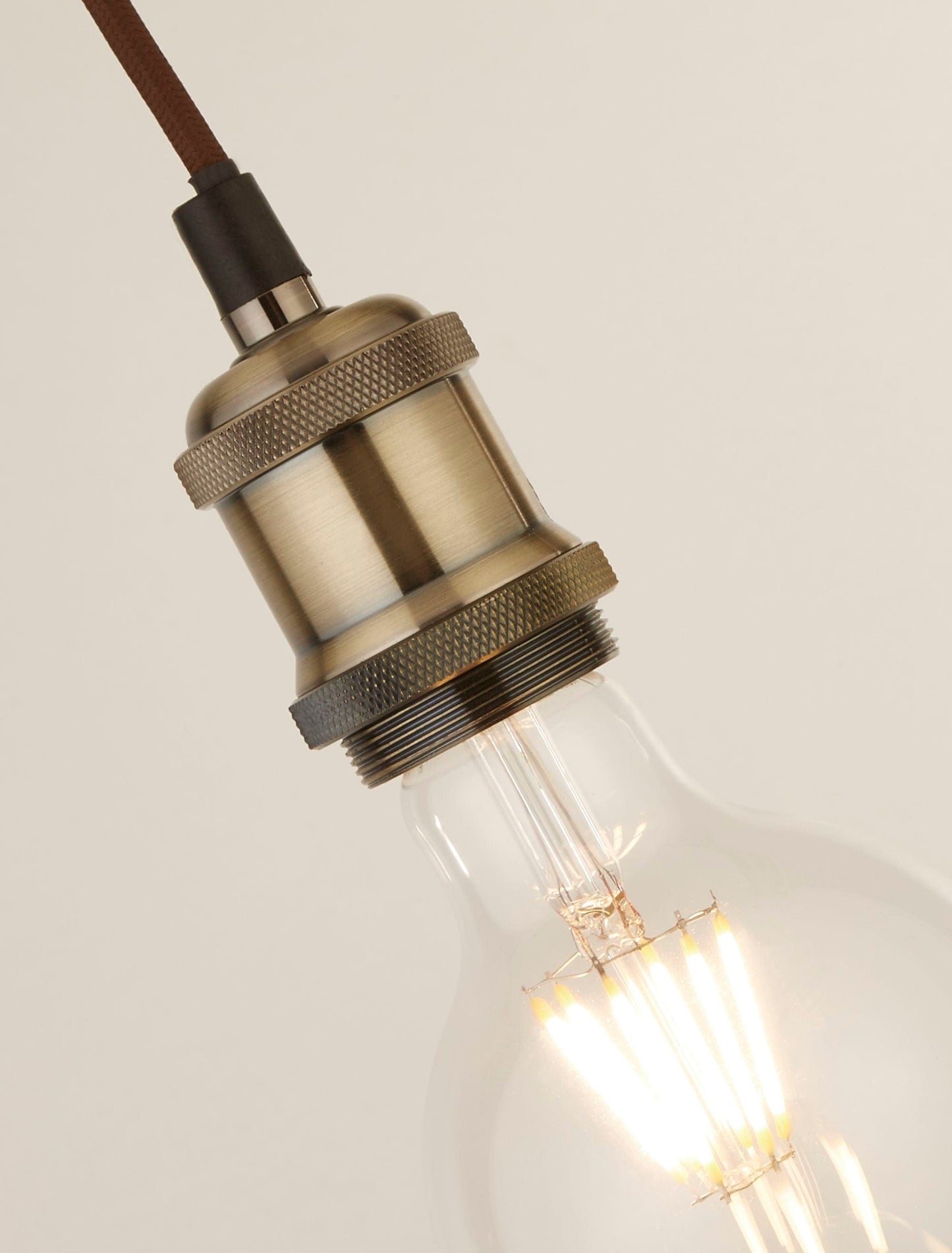 Searchlight Antique Brass 1Lt Cable Suspension - 1.5m Brown Cable 7461AB