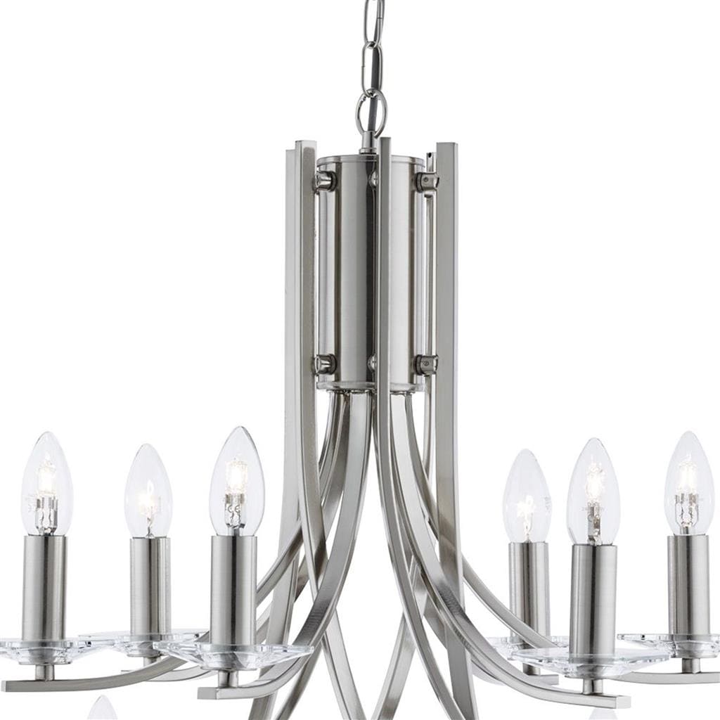 Searchlight Ascona 12Lt Pendant -
Satin Silver & Clear Glass Sconces 41612-12SS
