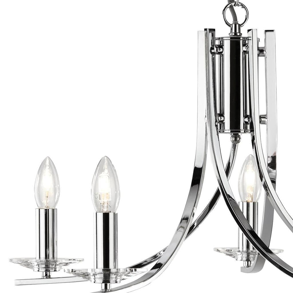 Searchlight Ascona 5Lt Pendant - Chrome Metal & Glass 4165-5CC