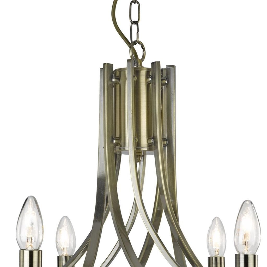 Searchlight Ascona 8Lt Pendant - Antique Brass Metal & Glass 4168-8AB