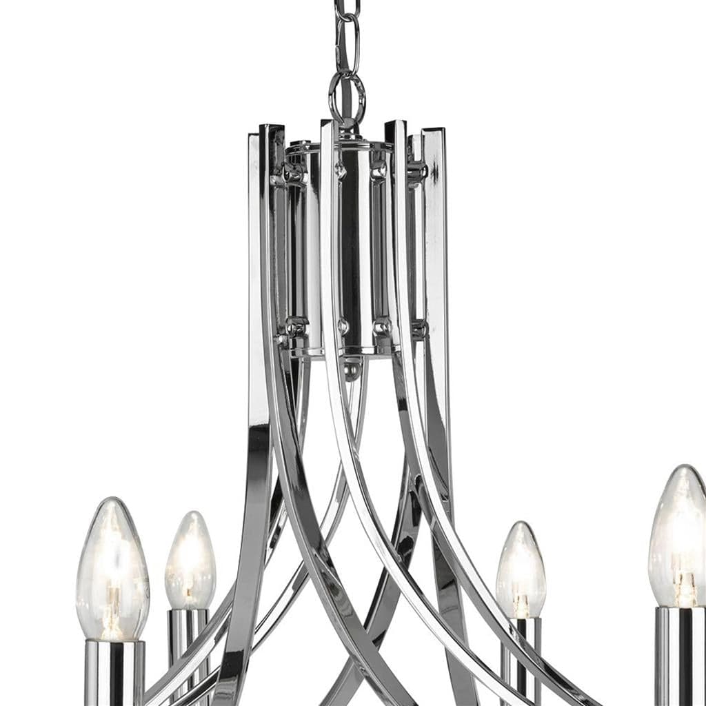 Searchlight Ascona 8Lt Pendant - Chrome Metal & Glass 4168-8CC