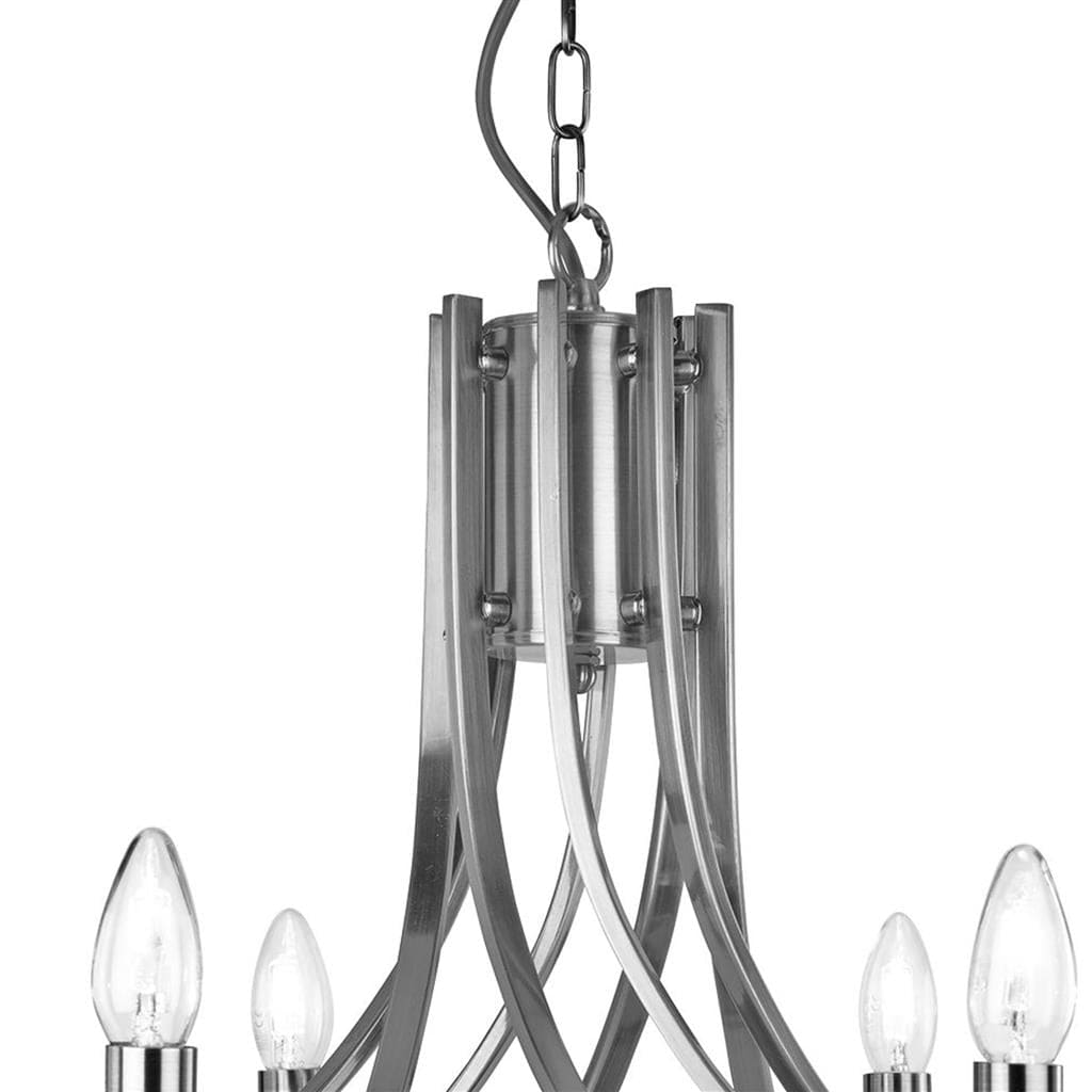 Searchlight Ascona 8Lt Pendant -
Satin Silver & Clear Glass Sconces 4168-8SS
