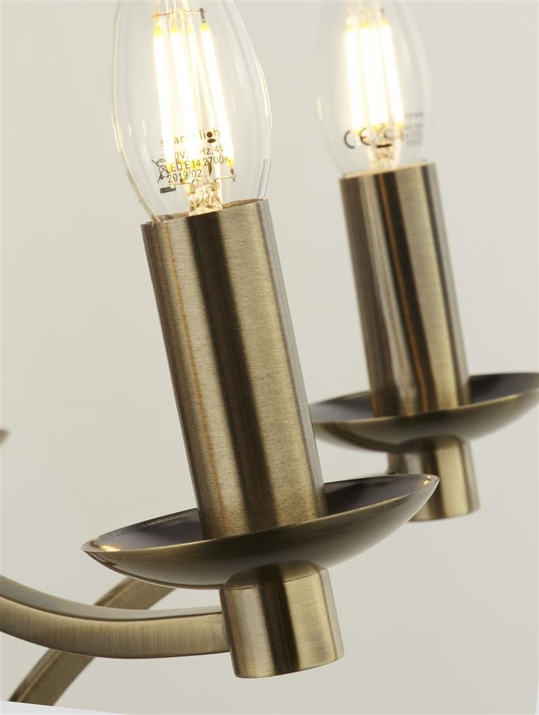Searchlight Ascot 12Lt Pendant - Antique Brass Metal 41312-12AB
