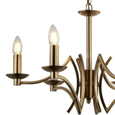 Searchlight Ascot 6Lt Pendant - Antique Brass Metal 41312-6AB