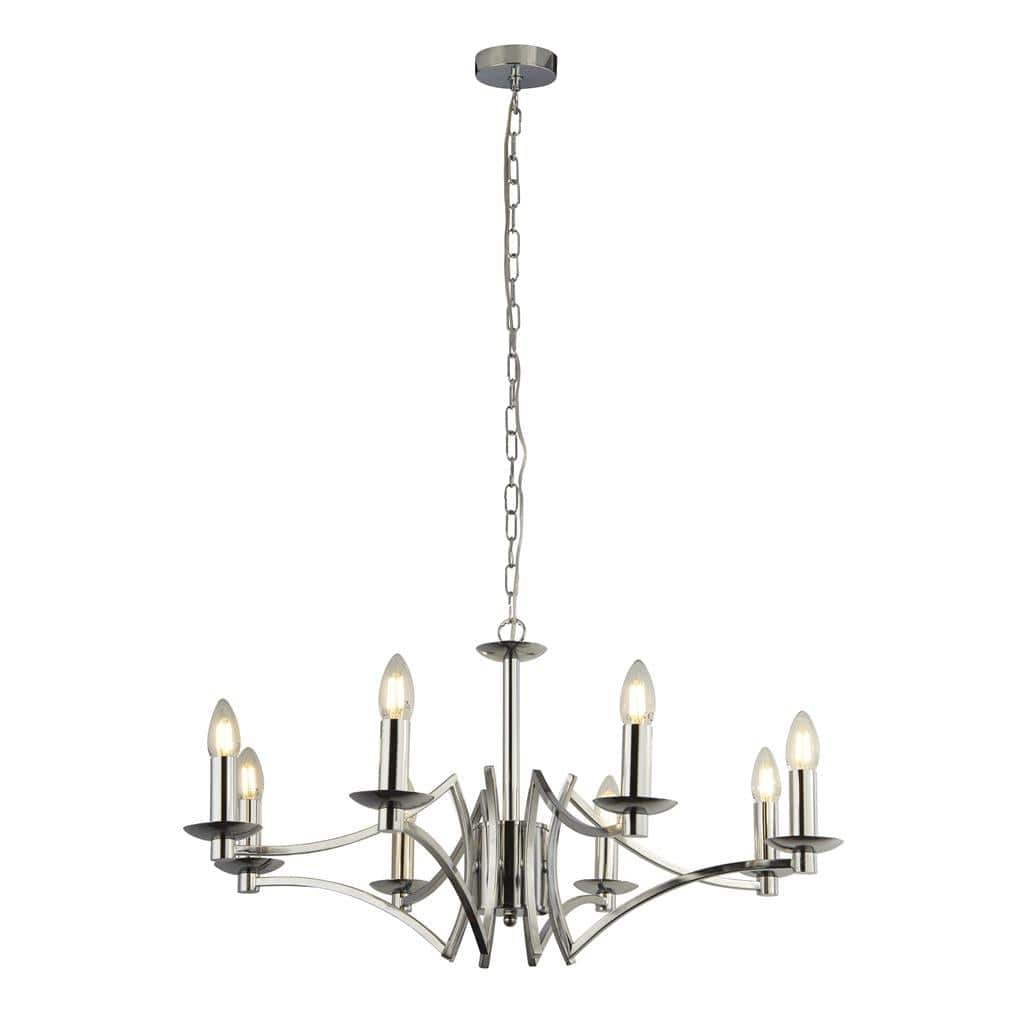 Searchlight Ascot 8Lt Pendant - Chrome Metal 41312-8CC