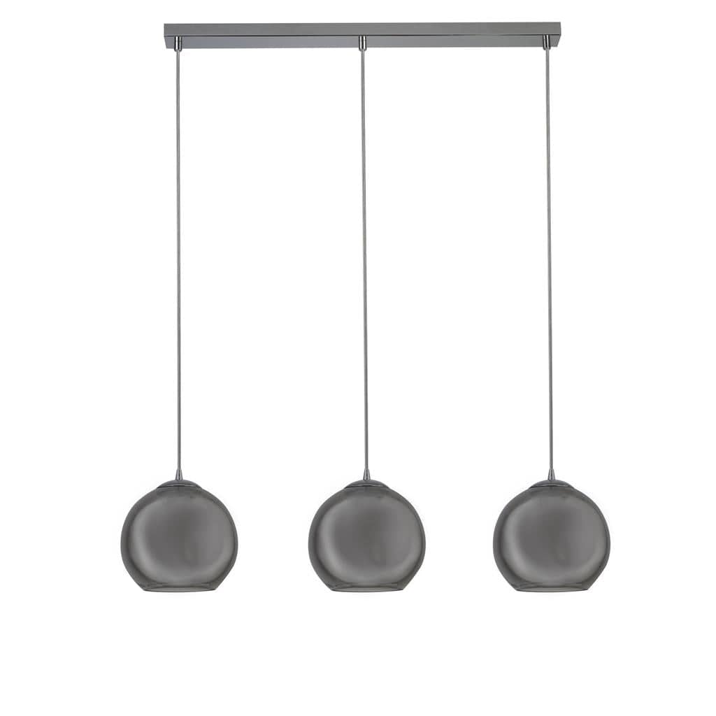 Searchlight Balls 3Lt Bar Pendant - Chrome Metal & Smoked Glass 1623-3SM