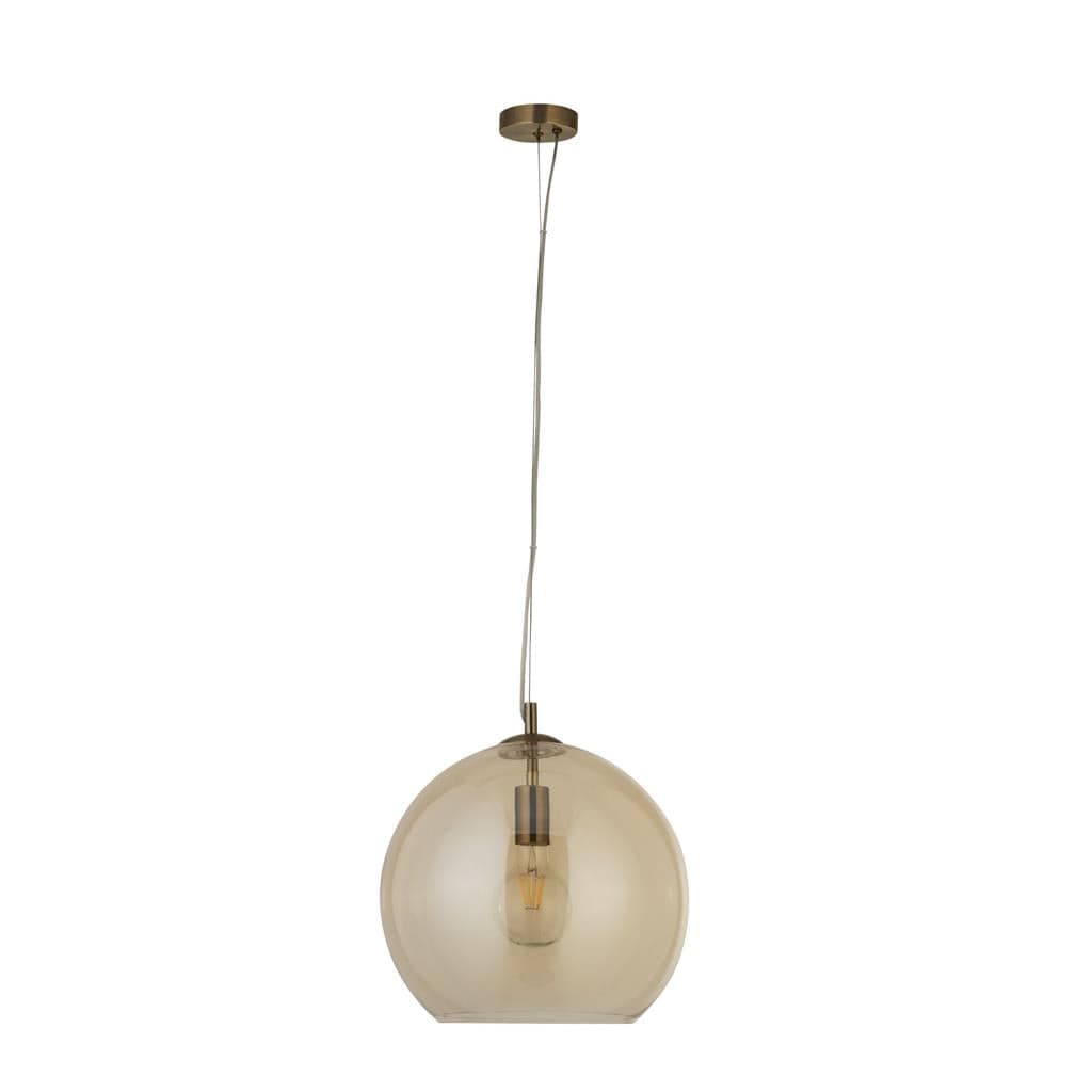 Searchlight Balls Pendant - Antique Brass Metal & Amber Glass 1635AM