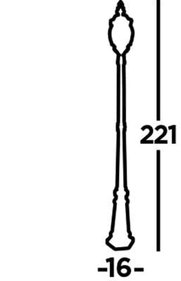 Searchlight Bel Aire 221cm Outdoor Post - Silk Black & Glass, IP23 7174