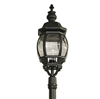 Searchlight Bel Aire 221cm Outdoor Post - Silk Black & Glass, IP23 7174