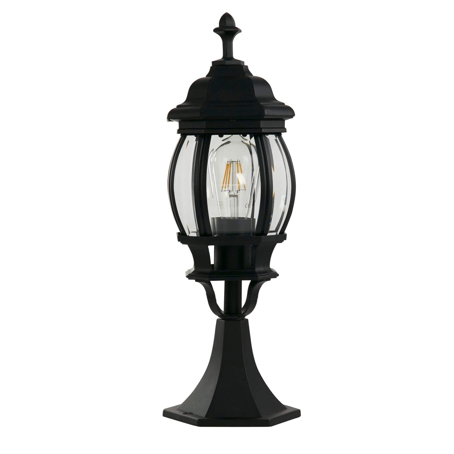 Searchlight Bel Aire Outdoor Post 500mm, Black with Clear Glass 7172