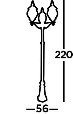 Searchlight Bel Aire Outdoor Post - Black Metal & Clear Glass 7173-3