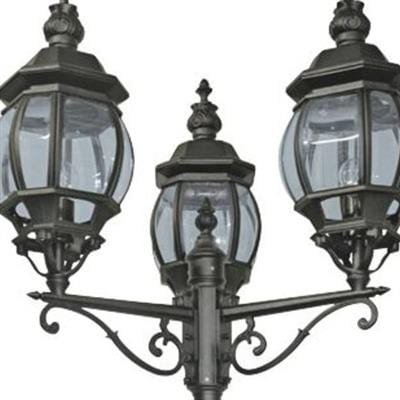 Searchlight Bel Aire Outdoor Post - Black Metal & Clear Glass 7173-3